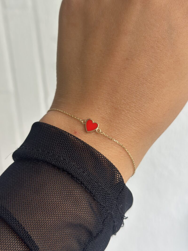 Rotes Herz -Armband - 585er Gold - Juwelier Di-EL – Bild 2