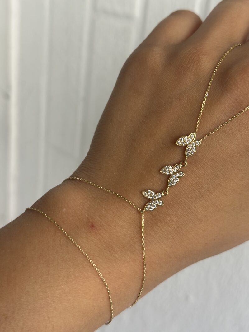 Drei Schmetterlinge- Handkette - 585er Gold - Juwelier Di-EL – Bild 6