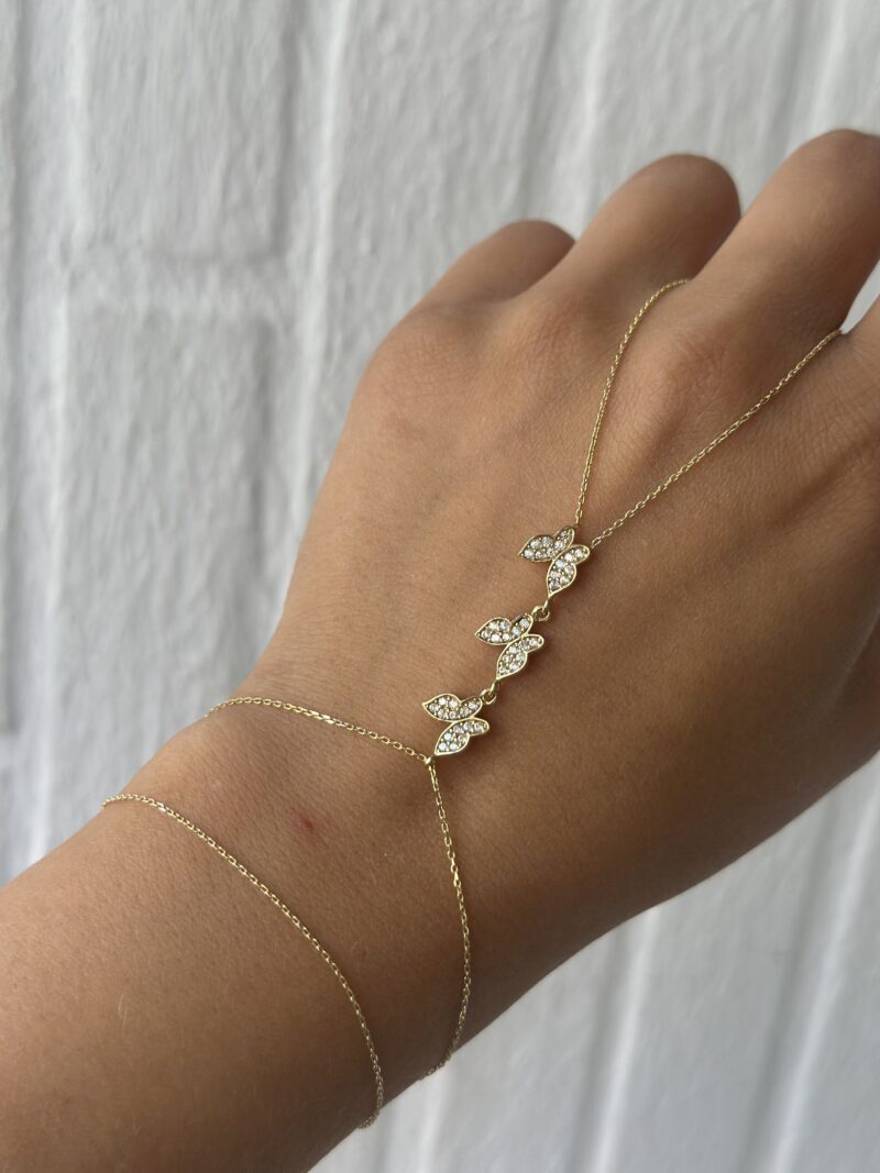 Drei Schmetterlinge- Handkette - 585er Gold - Juwelier Di-EL – Bild 7