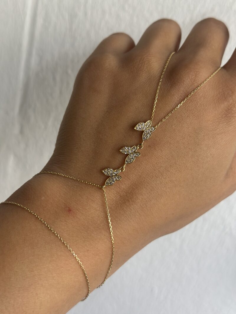 Drei Schmetterlinge- Handkette - 585er Gold - Juwelier Di-EL – Bild 2