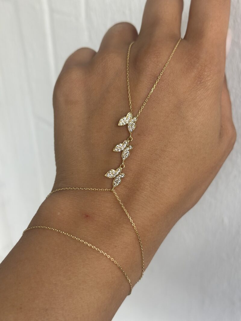 Drei Schmetterlinge- Handkette - 585er Gold - Juwelier Di-EL – Bild 4
