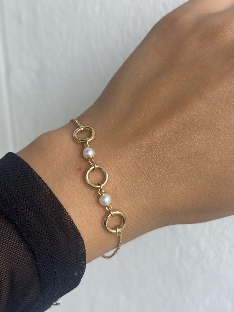 Goldkreisen Perle-Armband - 585er Gold - Juwelier Di-EL – Bild 2
