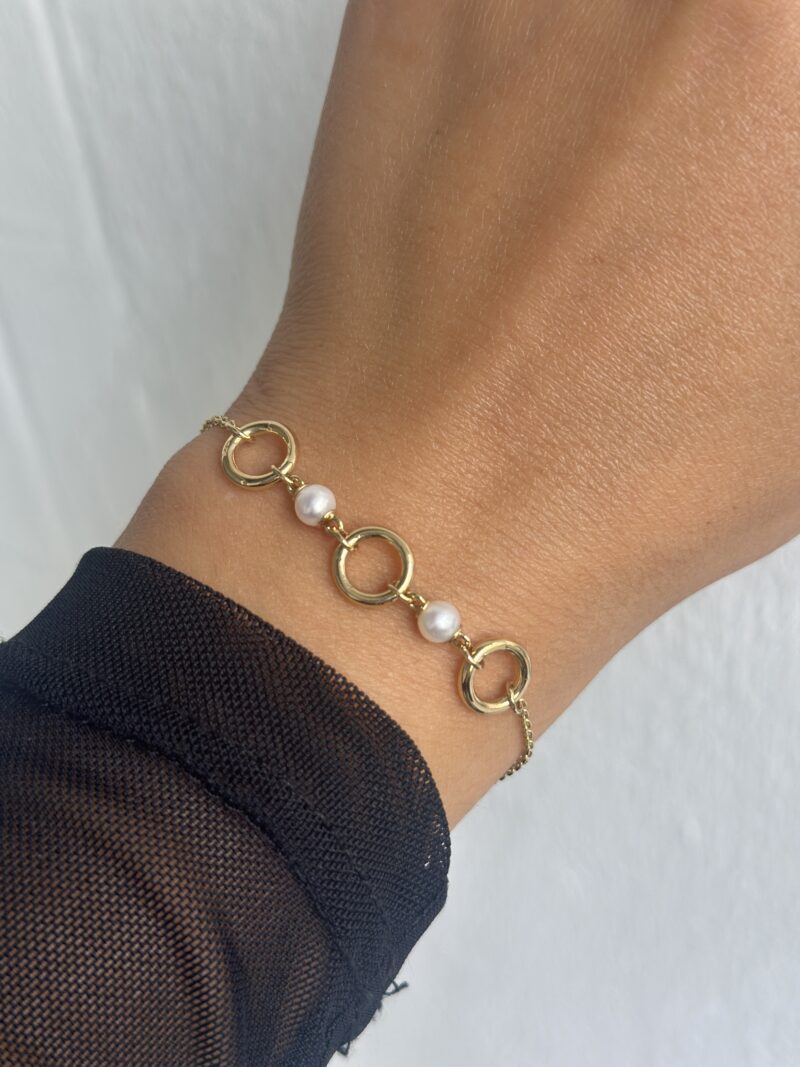 Goldkreisen Perle-Armband - 585er Gold - Juwelier Di-EL – Bild 3