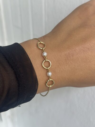 Goldkreisen Perle-Armband - 585er Gold - Juwelier Di-EL
