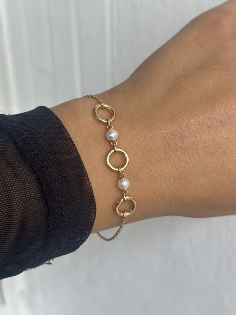 Goldkreisen Perle-Armband - 585er Gold - Juwelier Di-EL – Bild 5