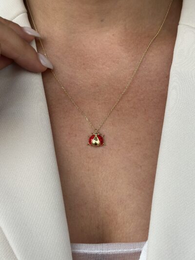 Marienkäfer medium- Kette mit Anhänger - 585er Gold - Juwelier Di-EL