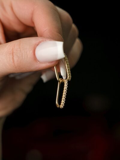 Strass Creole -Ohrring - 585er Gold - Juwelier Di-EL