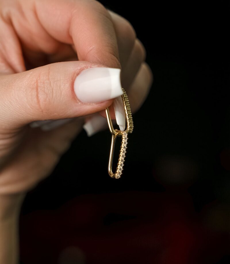 Strass Creole -Ohrring - 585er Gold - Juwelier Di-EL