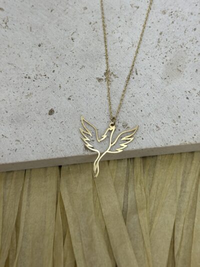 Phönix poliert- Kette mit Anhänger - 585er Gold - Juwelier Di-EL