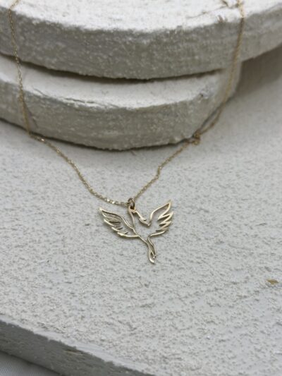 Phönix poliert- Kette mit Anhänger - 585er Gold - Juwelier Di-EL