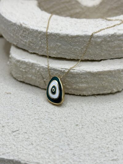 Nazar Muschel Grün - Kette mit Anhänger - 585er Gold - Juwelier Di-EL