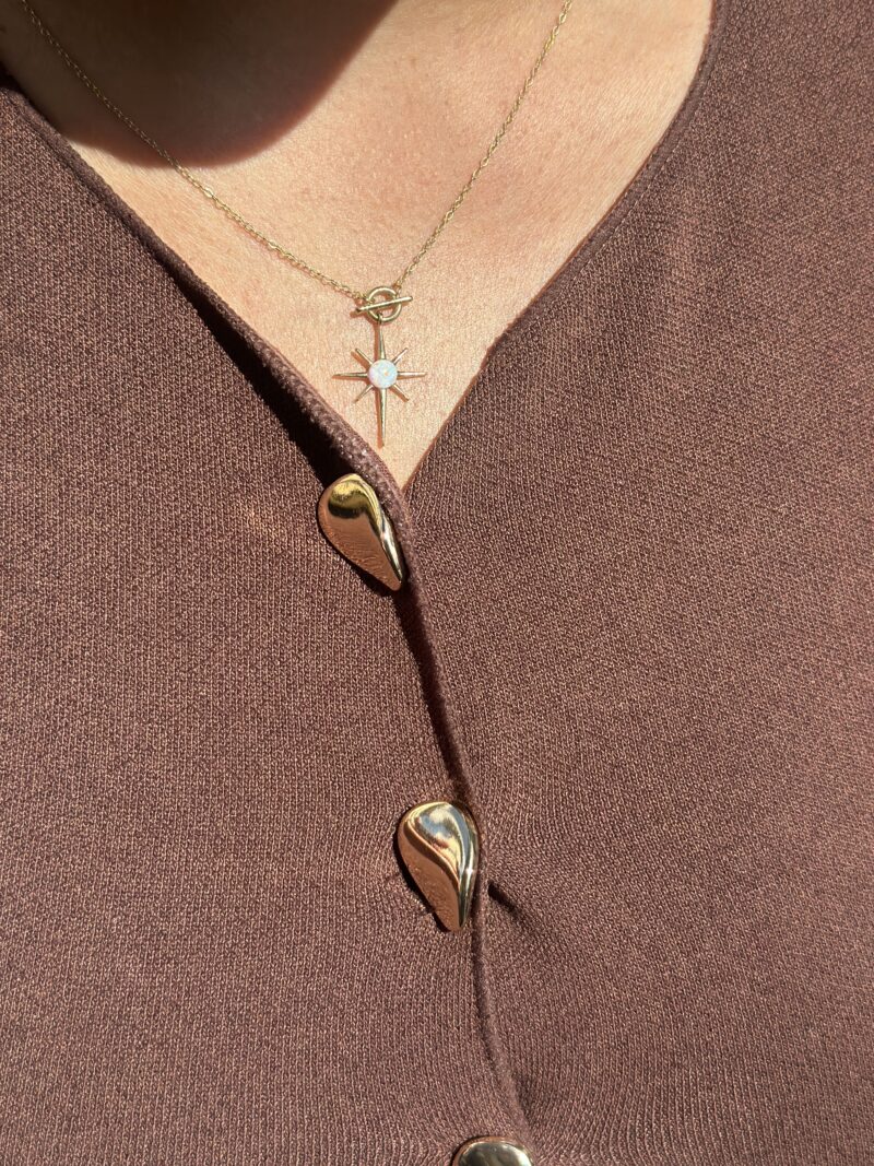 Polarstern Opalit Weiß - Kette mit Anhänger - 585er Gold - Juwelier Di-EL – Bild 3