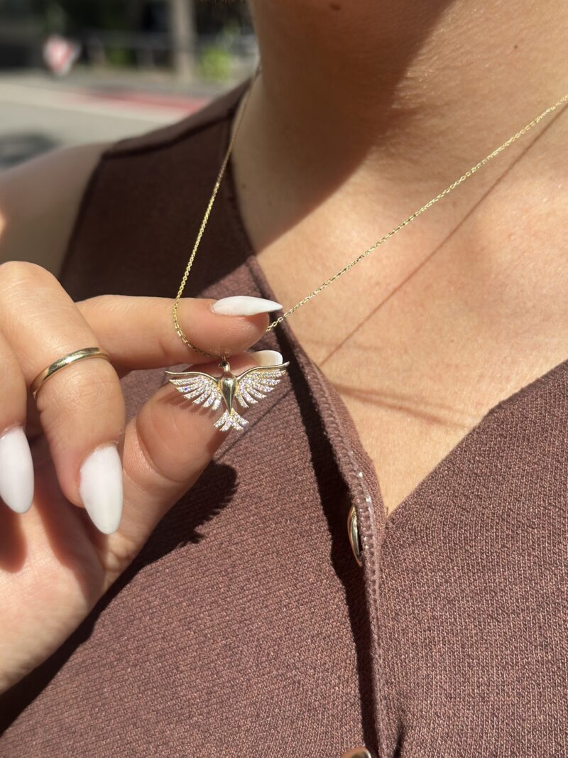 Phönix weiß- Kette mit Anhänger - 585er Gold - Juwelier Di-EL – Bild 3