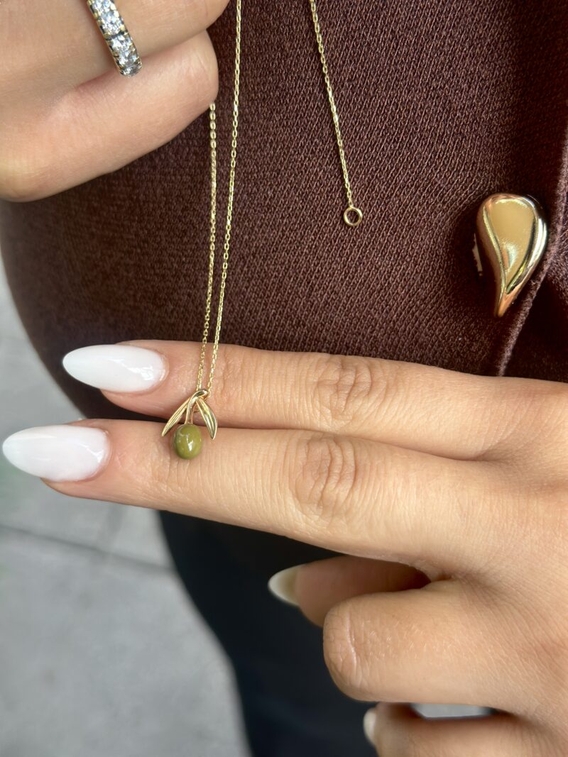 Olive d'Or grün- Kette mit Anhänger - 585er Gold - Juwelier Di-EL – Bild 3