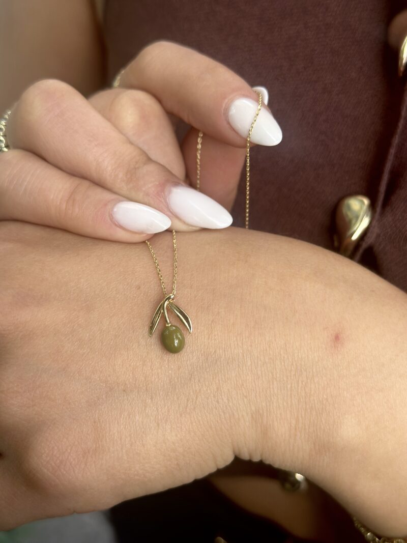 Olive d'Or grün- Kette mit Anhänger - 585er Gold - Juwelier Di-EL – Bild 5