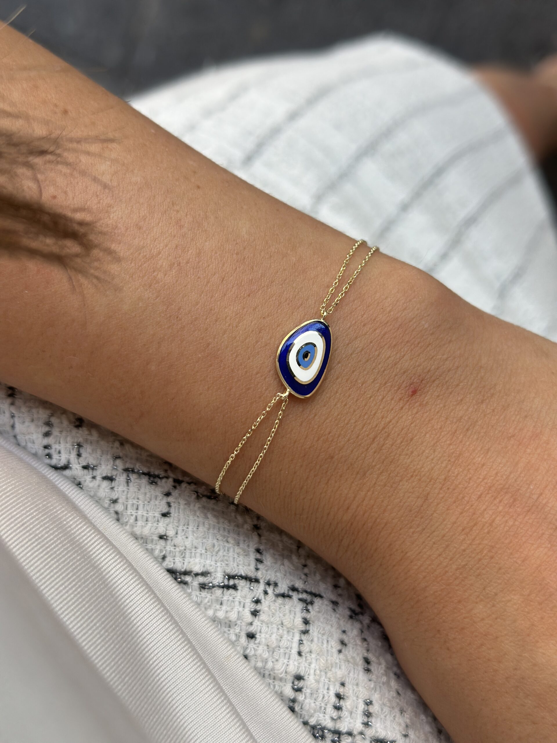 Nazar Muschel Blau Big -Armband - 585er Gold - Juwelier Di-EL – Bild 4