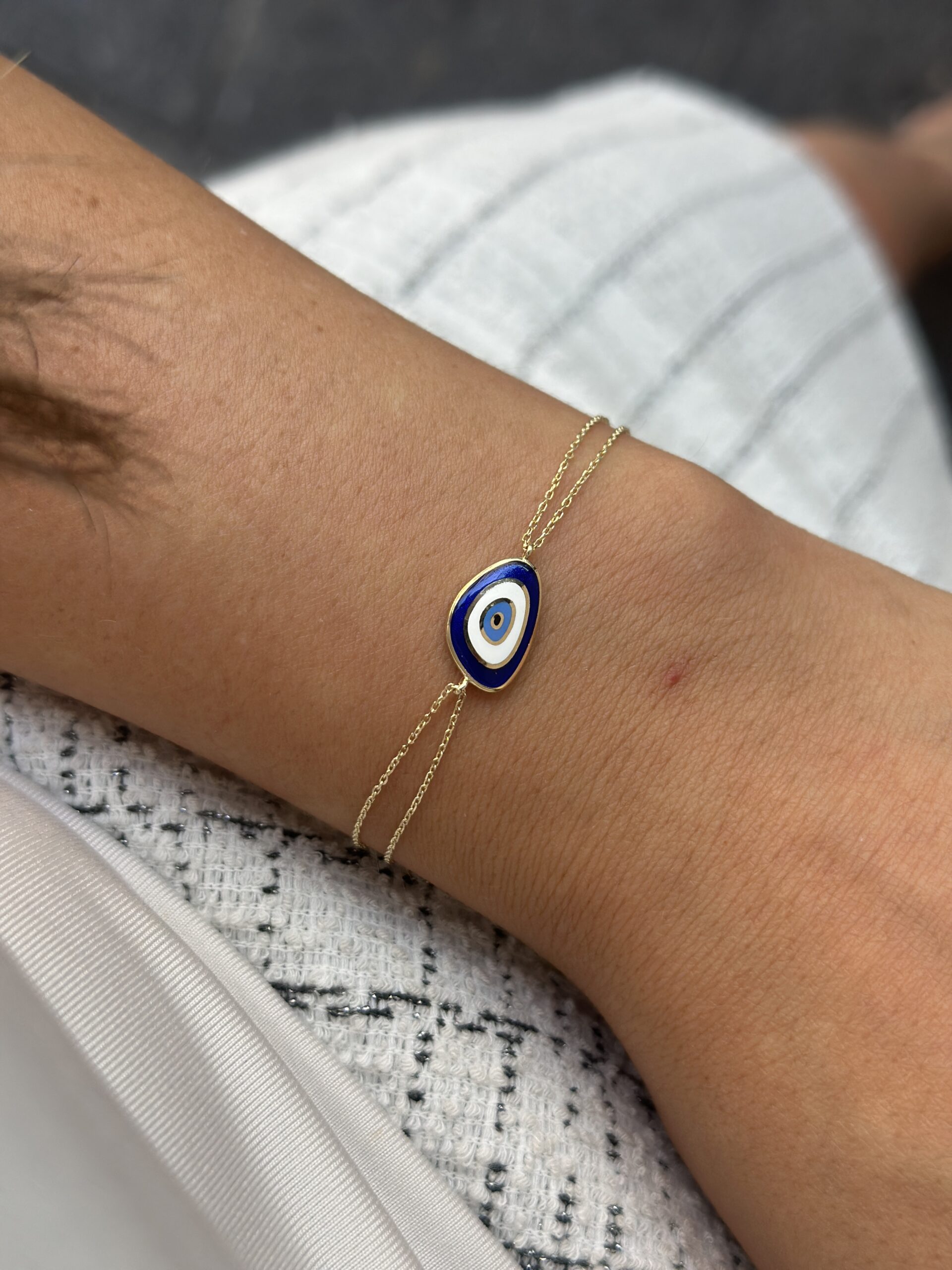 Nazar Muschel Blau Big -Armband - 585er Gold - Juwelier Di-EL – Bild 5