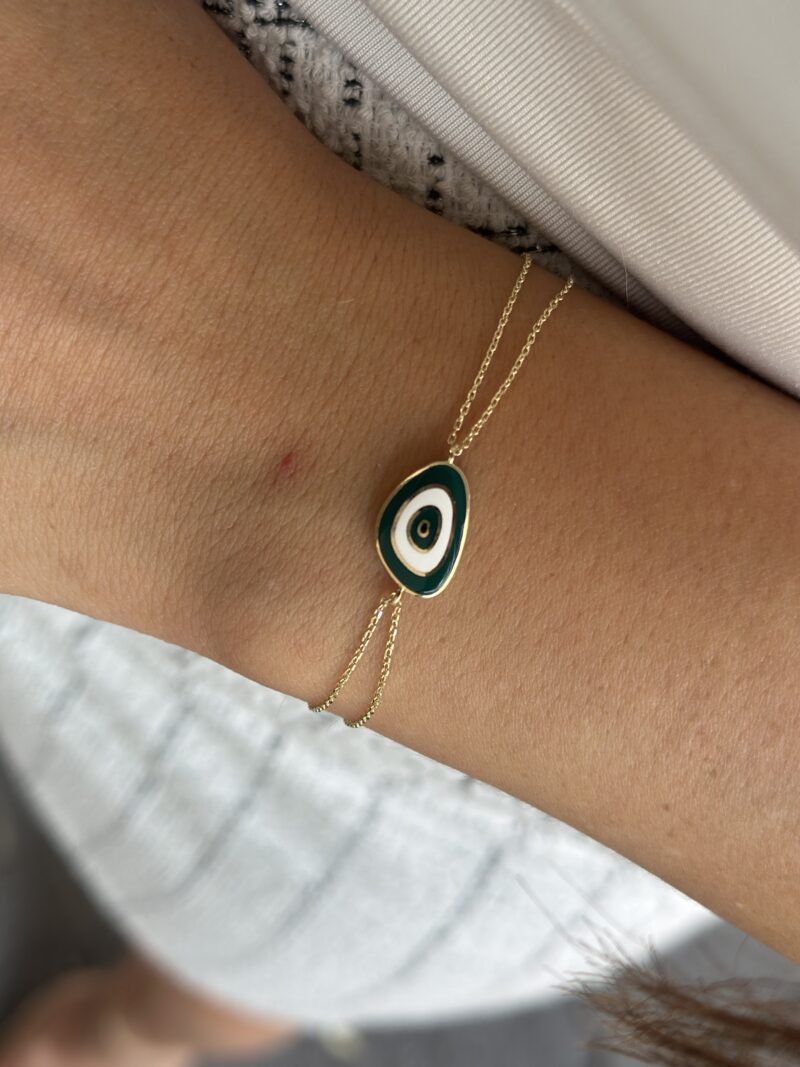 Nazar Muschel Grün Big -Armband - 585er Gold - Juwelier Di-EL – Bild 5