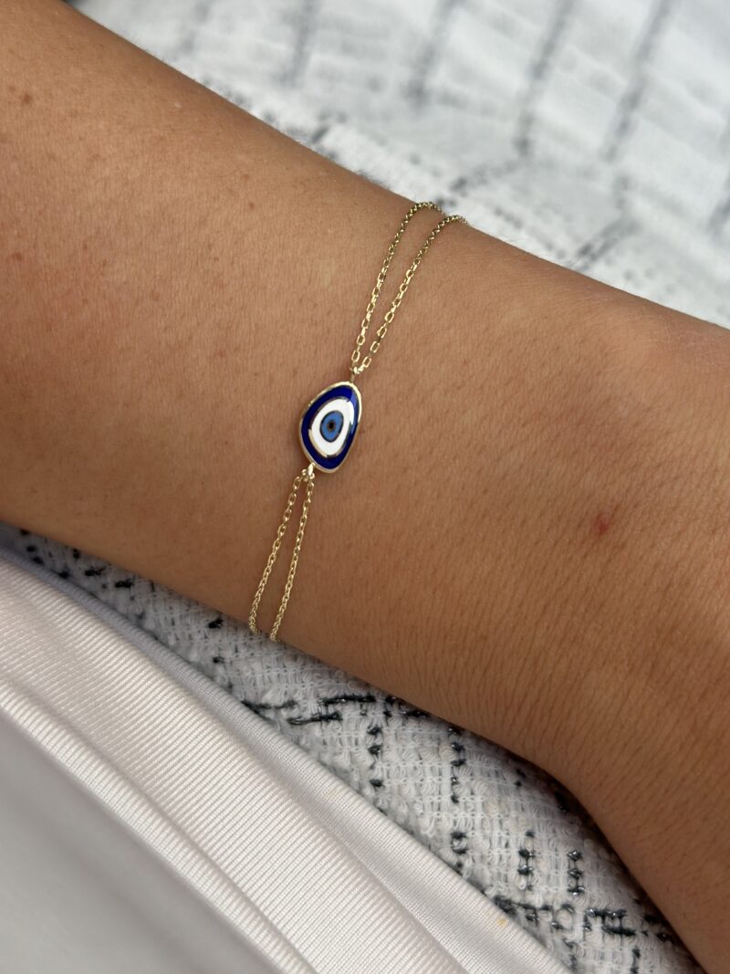 Nazar Muschel Blau small -Armband - 585er Gold - Juwelier Di-EL