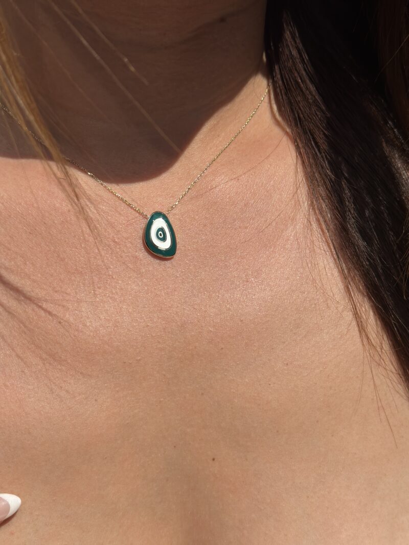 Nazar Muschel Grün - Kette mit Anhänger - 585er Gold - Juwelier Di-EL – Bild 6