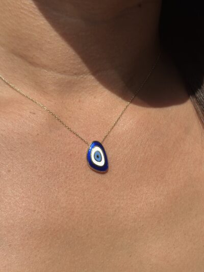 Nazar Muschel Blau - Kette mit Anhänger - 585er Gold - Juwelier Di-EL