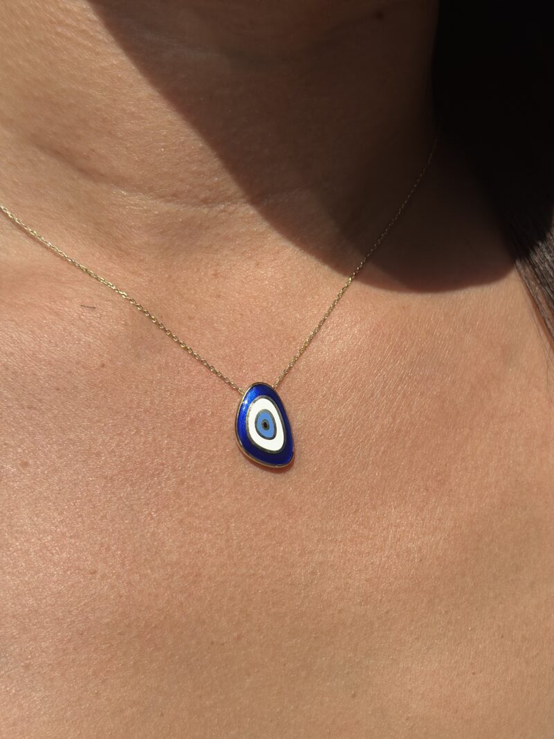 Nazar Muschel Blau - Kette mit Anhänger - 585er Gold - Juwelier Di-EL
