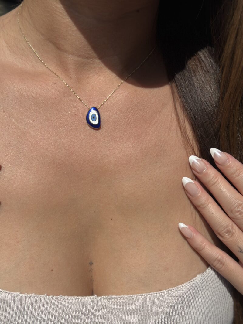 Nazar Muschel Blau - Kette mit Anhänger - 585er Gold - Juwelier Di-EL – Bild 4