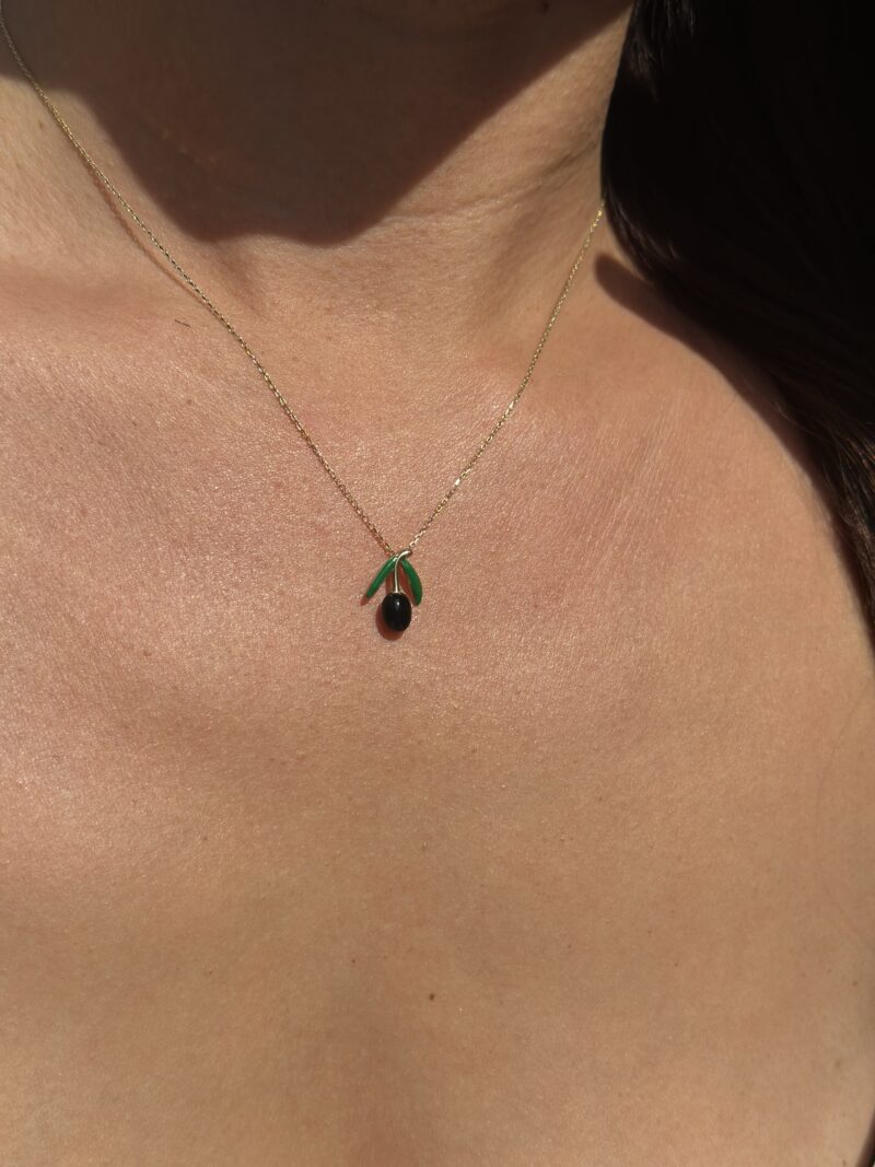 Olive d'Or schwarz- Kette mit Anhänger - 585er Gold - Juwelier Di-EL – Bild 3