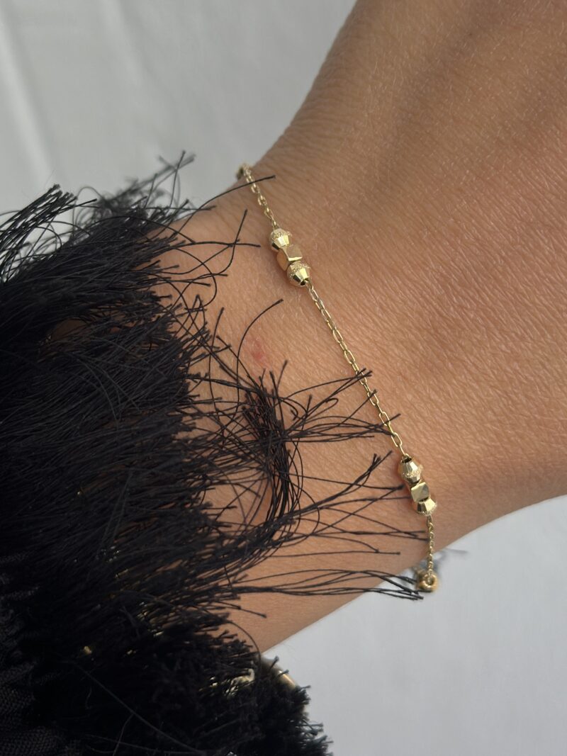 Kugel Viereck Bead -Armband - 585er Gold - Juwelier Di-EL – Bild 4