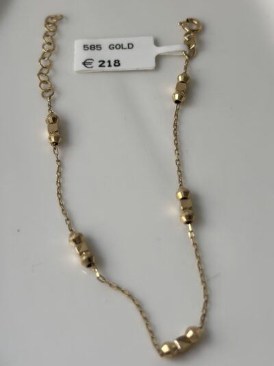 Kugel Viereck Bead -Armband - 585er Gold - Juwelier Di-EL