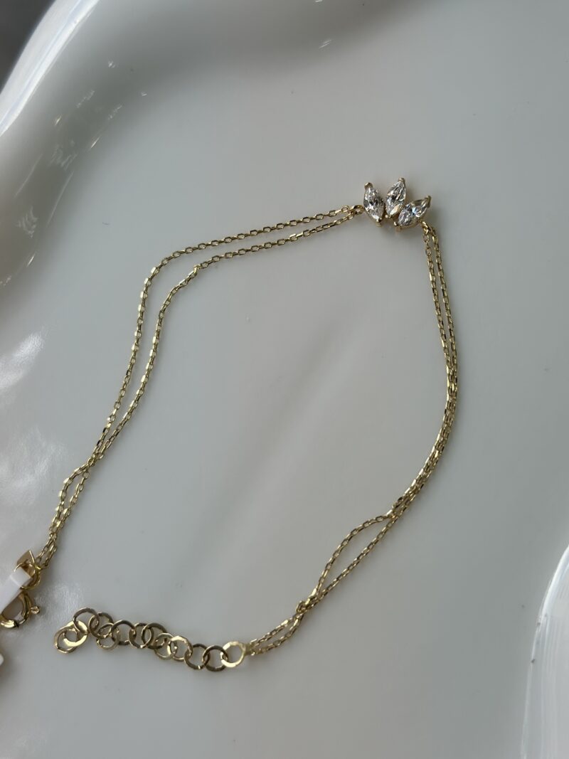 Blätter Trio-Armband - 585er Gold - Juwelier Di-EL – Bild 2