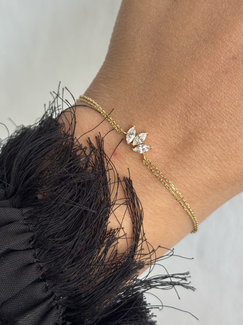 Blätter Trio-Armband - 585er Gold - Juwelier Di-EL