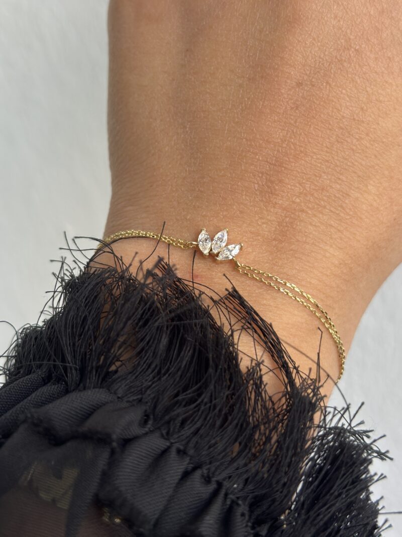 Blätter Trio-Armband - 585er Gold - Juwelier Di-EL – Bild 3