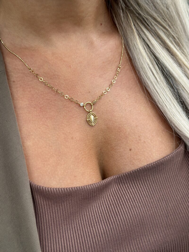 Medaillon Collier - Kette mit Anhänger - 585er Gold - Juwelier Di-EL – Bild 3