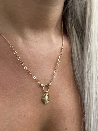 Medaillon Collier - Kette mit Anhänger - 585er Gold - Juwelier Di-EL