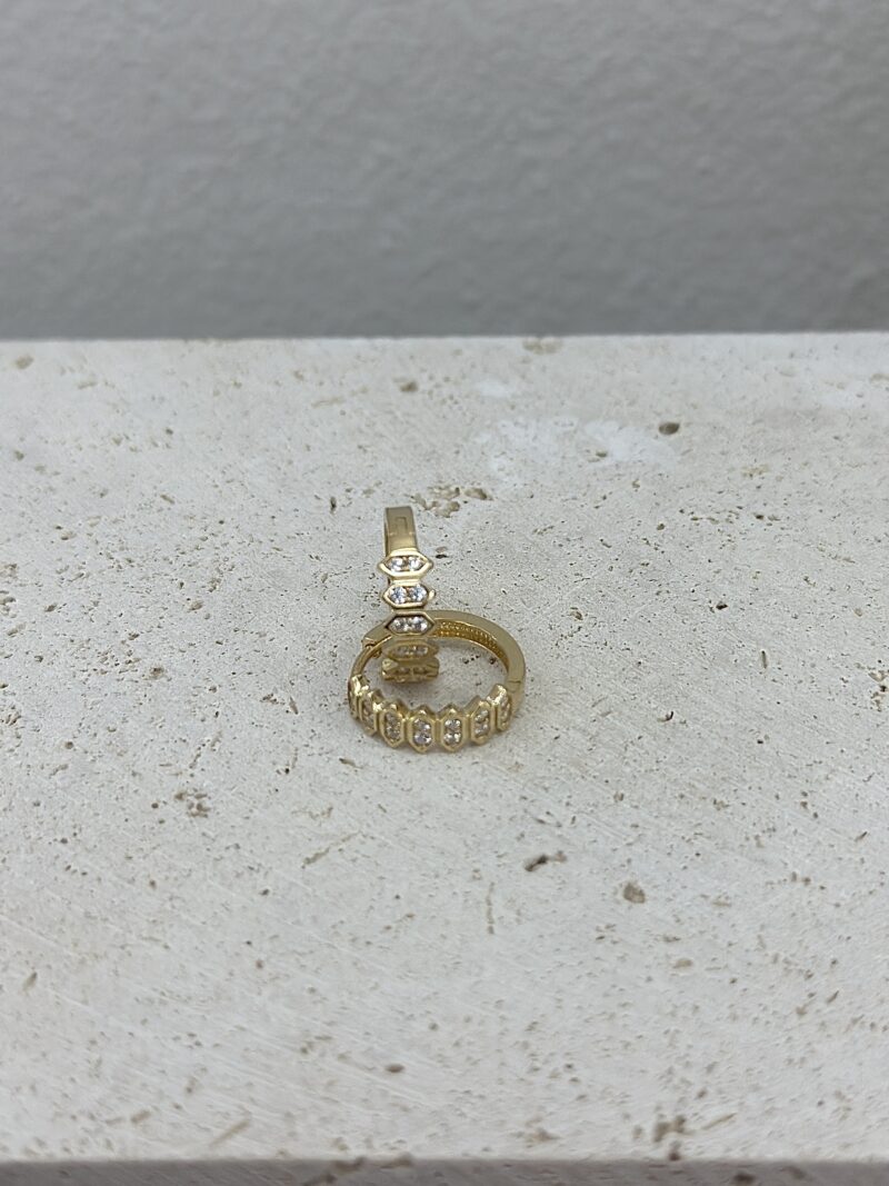 Hexa Glanz Creole-Ohrring - 585er Gold - Juwelier Di-EL – Bild 2
