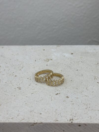 Hexa Glanz Creole-Ohrring - 585er Gold - Juwelier Di-EL