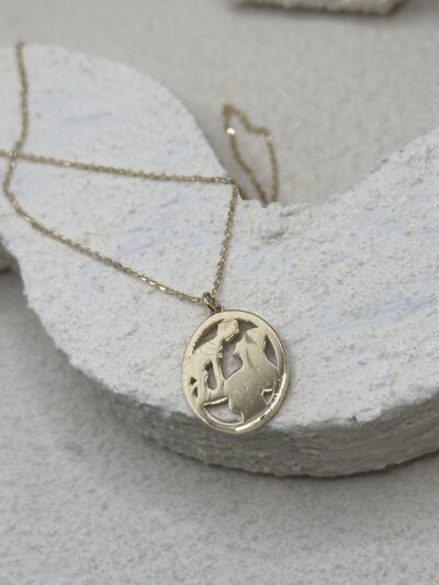 Mutter & Kind Oval- Kette mit Anhänger - 585er Gold - Juwelier Di-EL