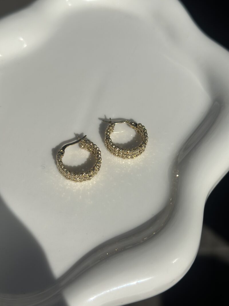 Dorika Creole Dreireihig-Ohrring - 585er Gold - Juwelier Di-EL – Bild 4