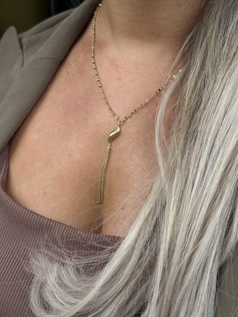 Tropfen Fransen - Kette mit Anhänger - 585er Gold - Juwelier Di-EL – Bild 2