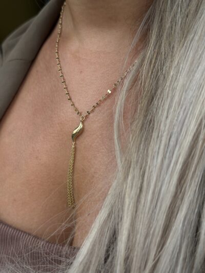 Tropfen Fransen - Kette mit Anhänger - 585er Gold - Juwelier Di-EL