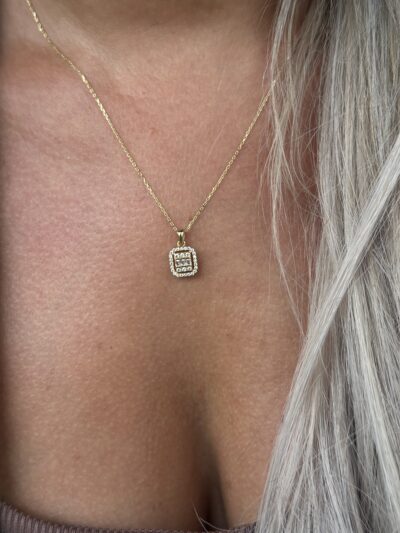 Baguette quadratisch weich - Kette mit Anhänger - 585er Gold - Juwelier Di-EL