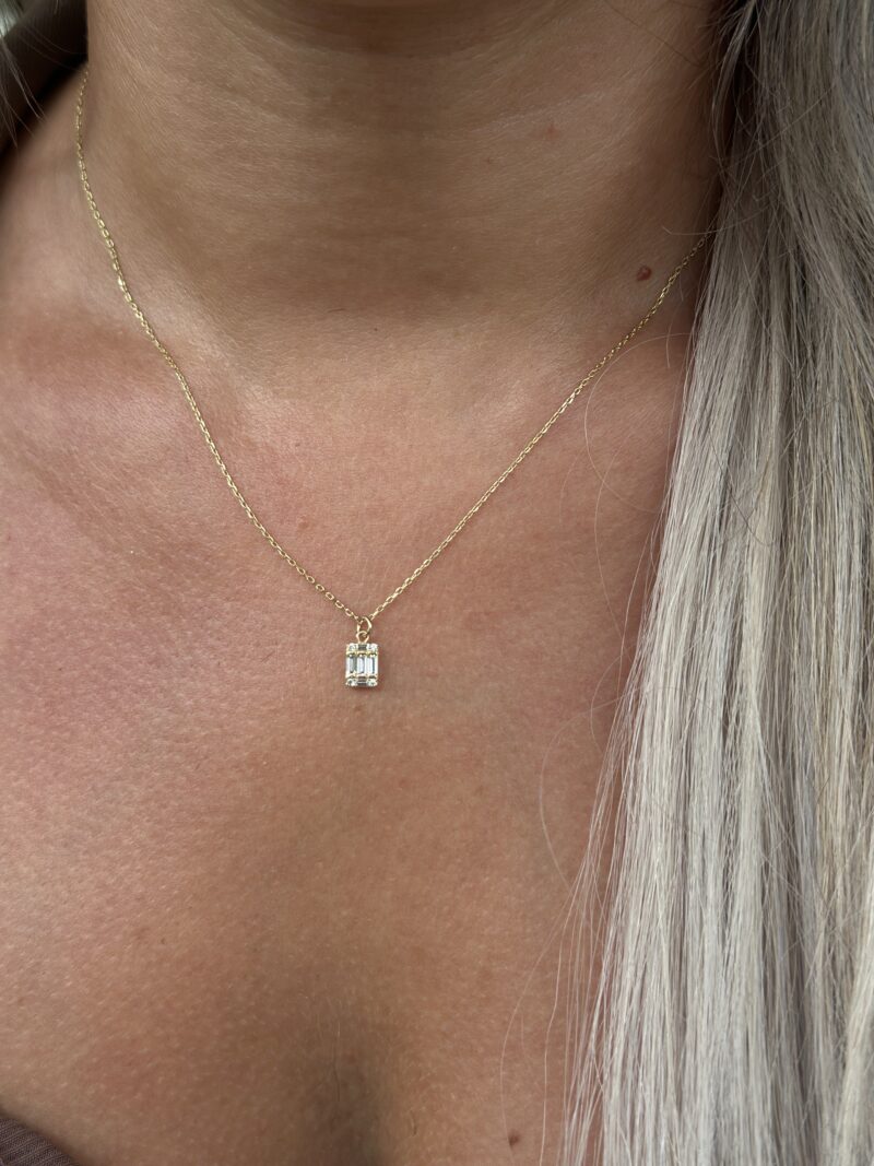 Baguette Rechteck Small - Kette mit Anhänger - 585er Gold - Juwelier Di-EL – Bild 2