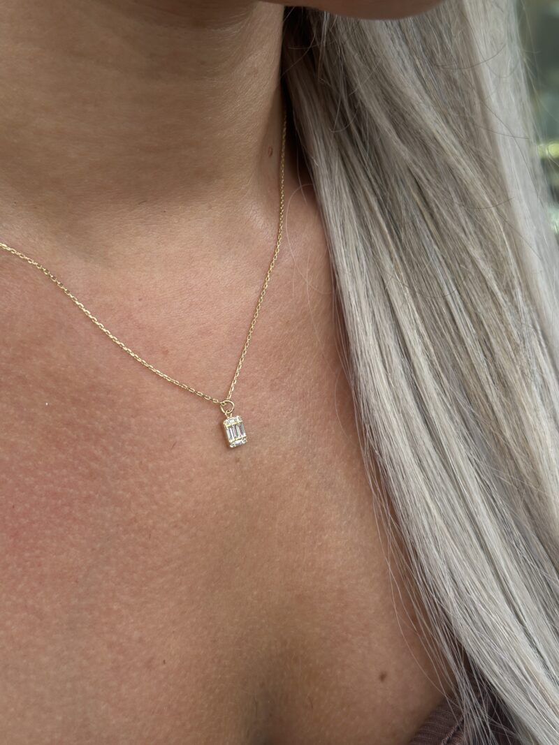 Baguette Rechteck Small - Kette mit Anhänger - 585er Gold - Juwelier Di-EL – Bild 5