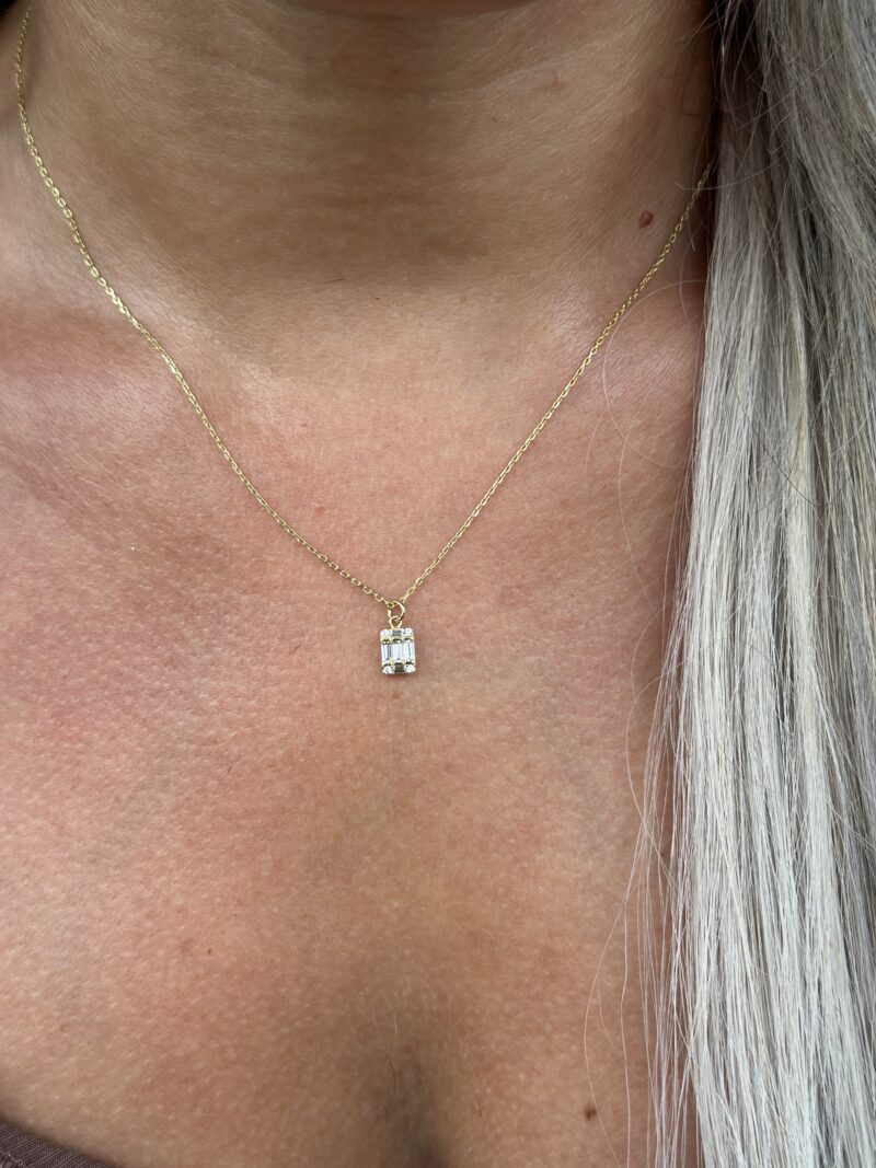 Baguette Rechteck Small - Kette mit Anhänger - 585er Gold - Juwelier Di-EL – Bild 6