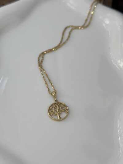Lebensbaum dezent - Kette mit Anhänger - 585er Gold - Juwelier Di-EL