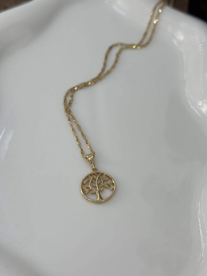 Lebensbaum dezent - Kette mit Anhänger - 585er Gold - Juwelier Di-EL
