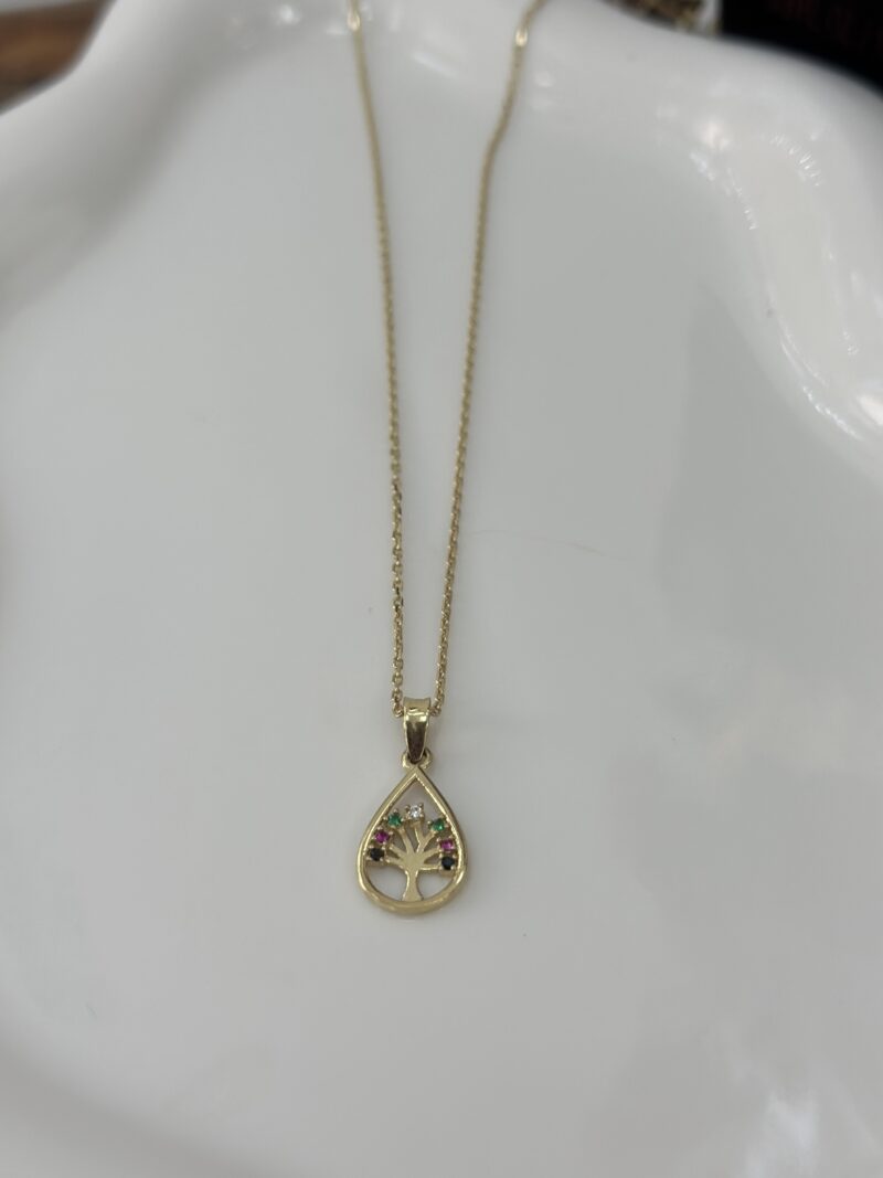 Lebensbaum Tropfen - Kette mit Anhänger - 585er Gold - Juwelier Di-EL – Bild 2