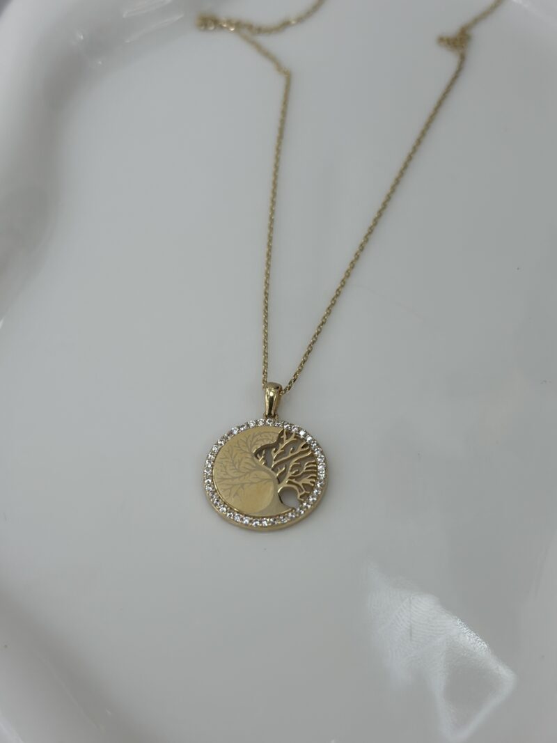 Lebensbaum Glitzer Rahmen - Kette mit Anhänger - 585er Gold - Juwelier Di-EL – Bild 2