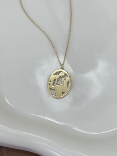 Mutter & Kind Oval- Kette mit Anhänger - 585er Gold - Juwelier Di-EL